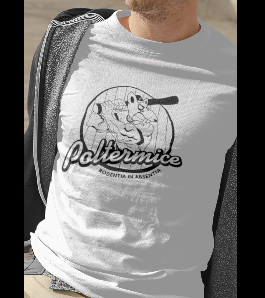 Poltermice Rodentia In Absentia Baseball Bat Cartoon T-Shirt