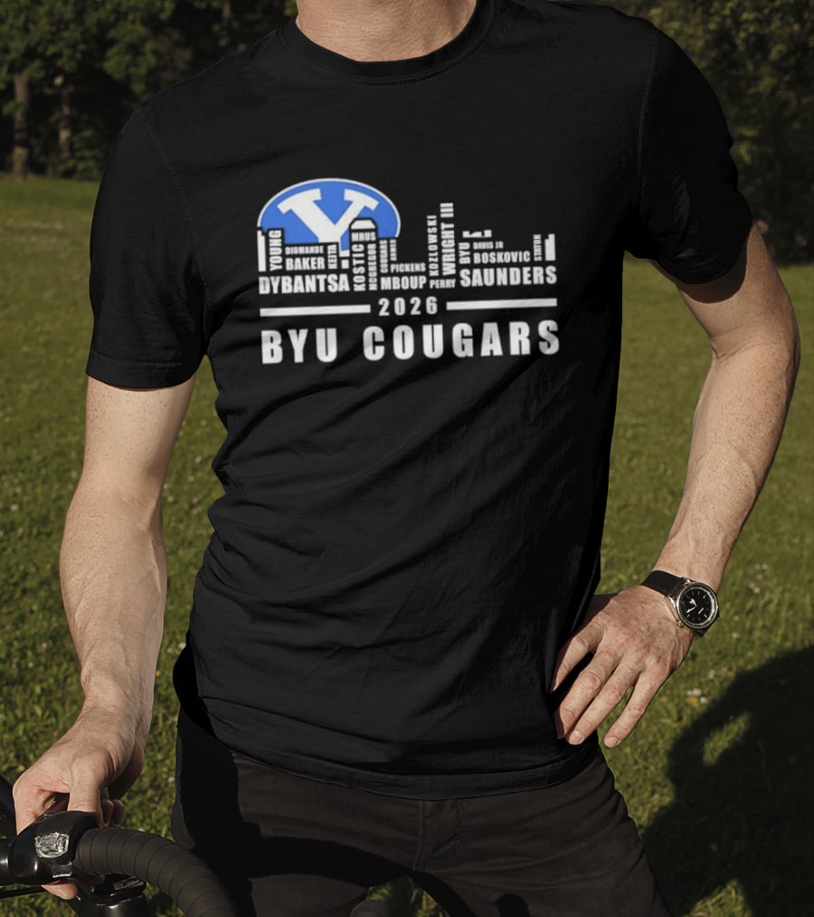 BYU Cougars 2026 Roster Skyline Collins Robinson Hall Saunders T-Shirt