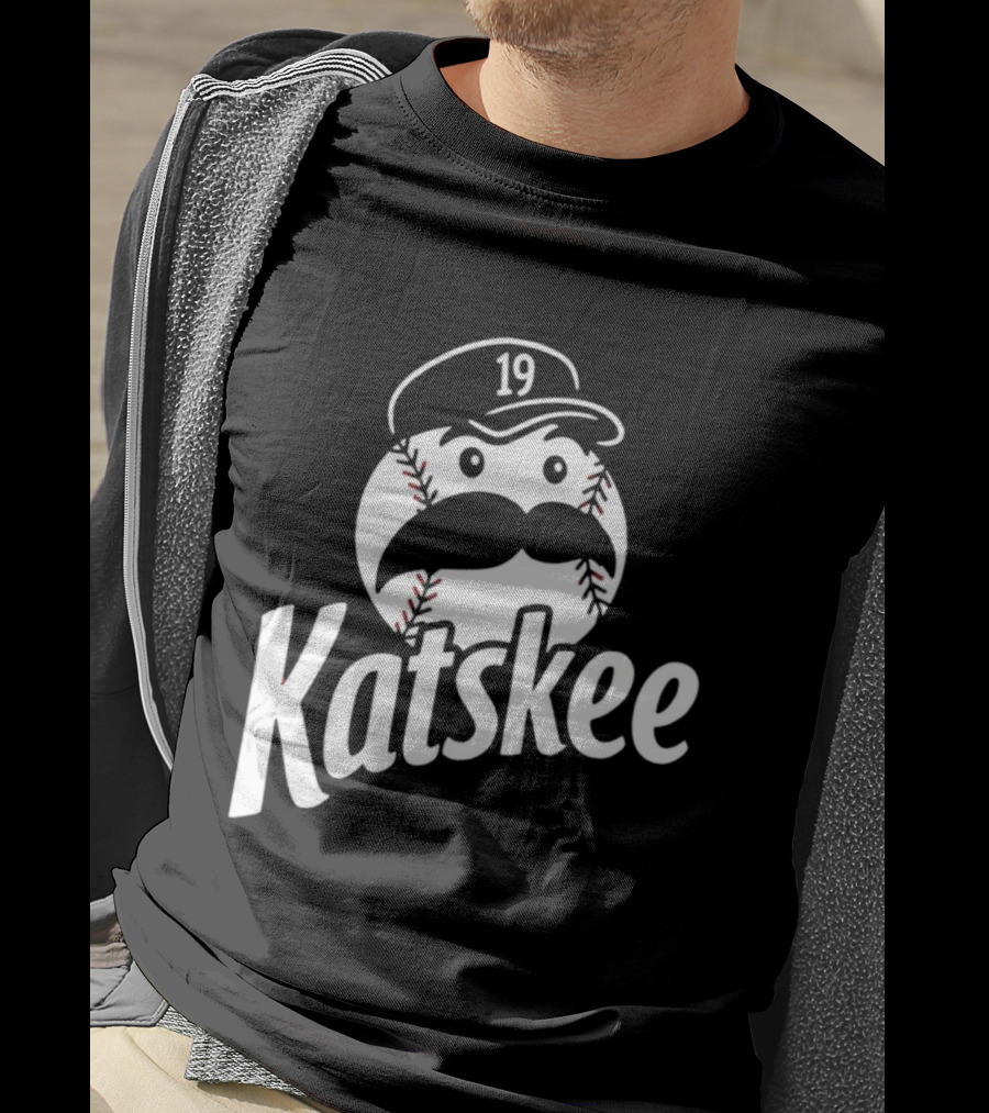 Katskee 19 Baseball Mustache Character With Nebraska T-Shirt