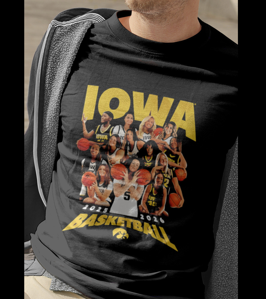 Iowa Women's Basketball Team 2025 2026 Collage T-Shirt