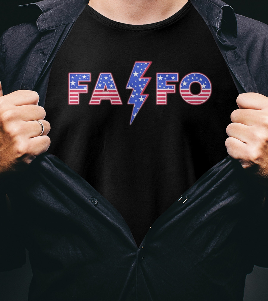 FAFO Lightning Bolt American Stars And Stripes T-Shirt