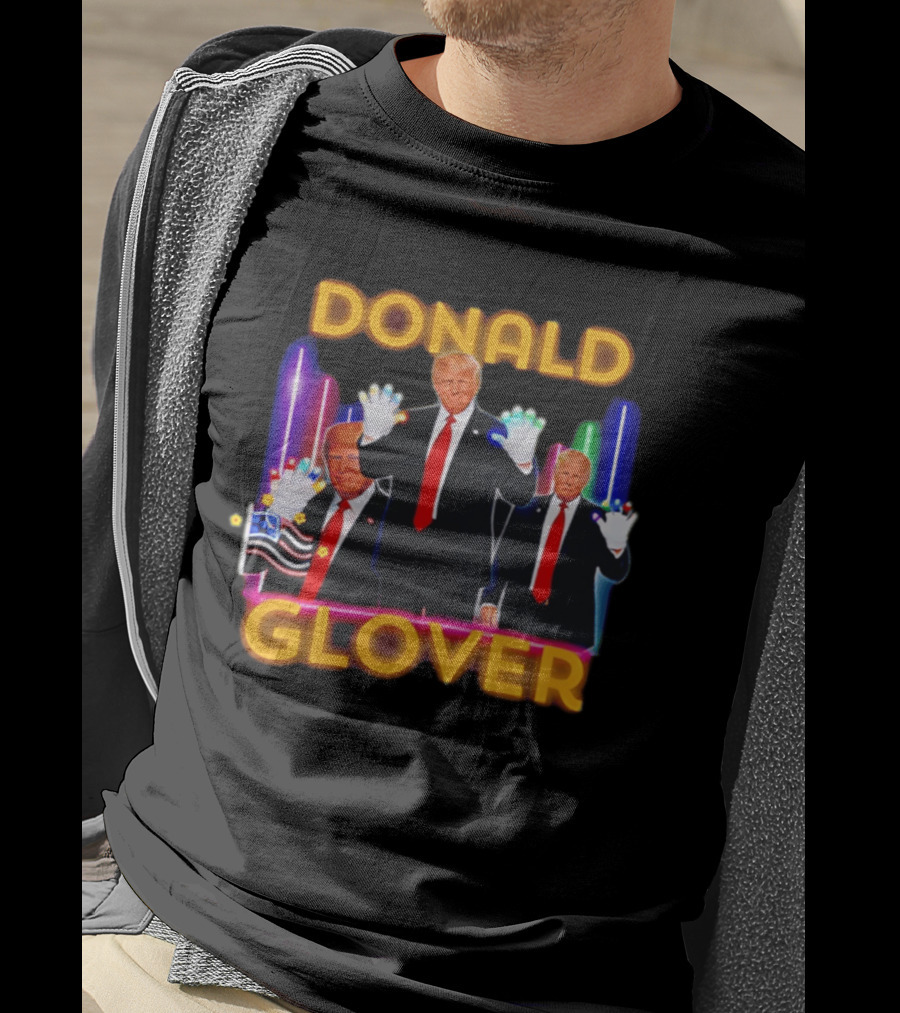 Donald Glover Donald Trump Neon Glove Dance Fusion Retro Pop Culture T-Shirt