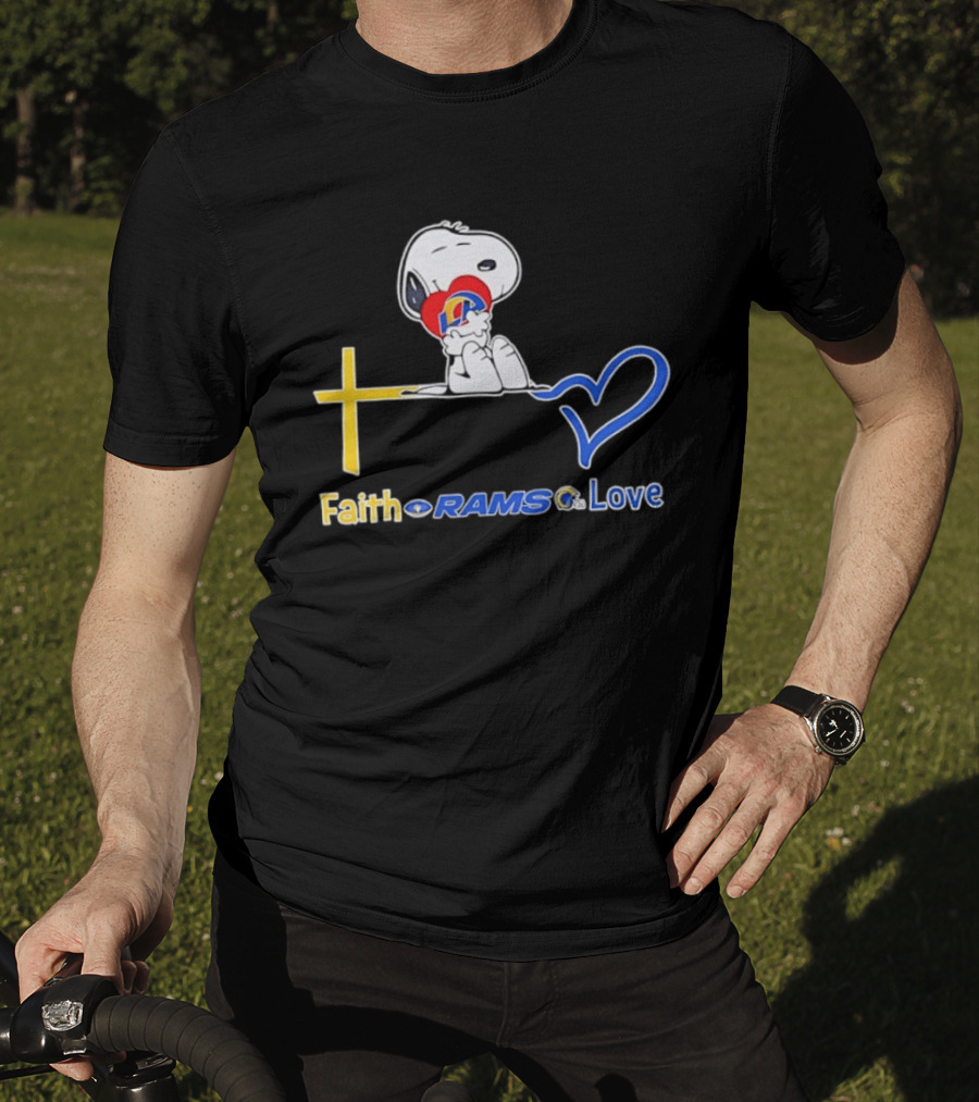 Faith Rams Love Snoopy Peanuts Los Angeles T-Shirt