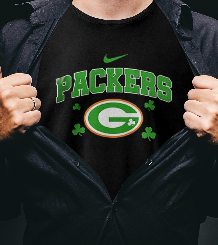 Green Bay Packers Nike Irish Clover Fan Gear T-Shirt
