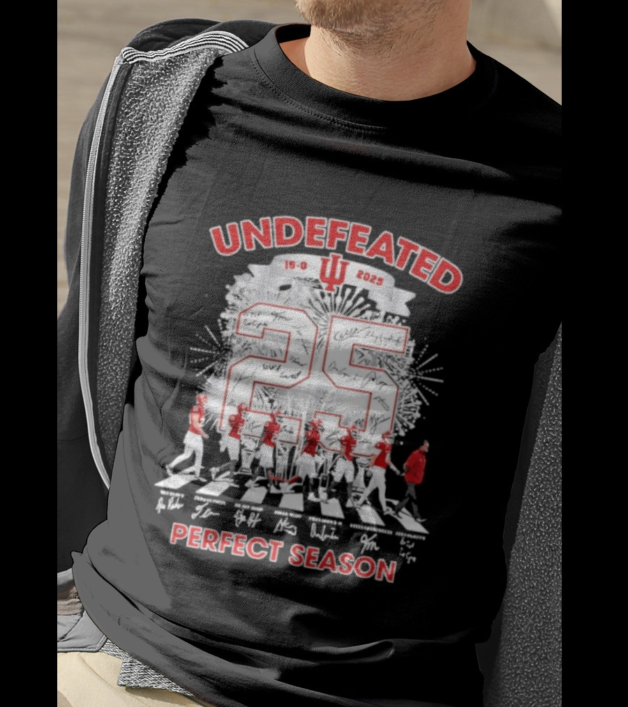 Undefeated Indiana Hoosiers 16 0 Perfect Season 2025 Abbey Road Signatures T-Shirt