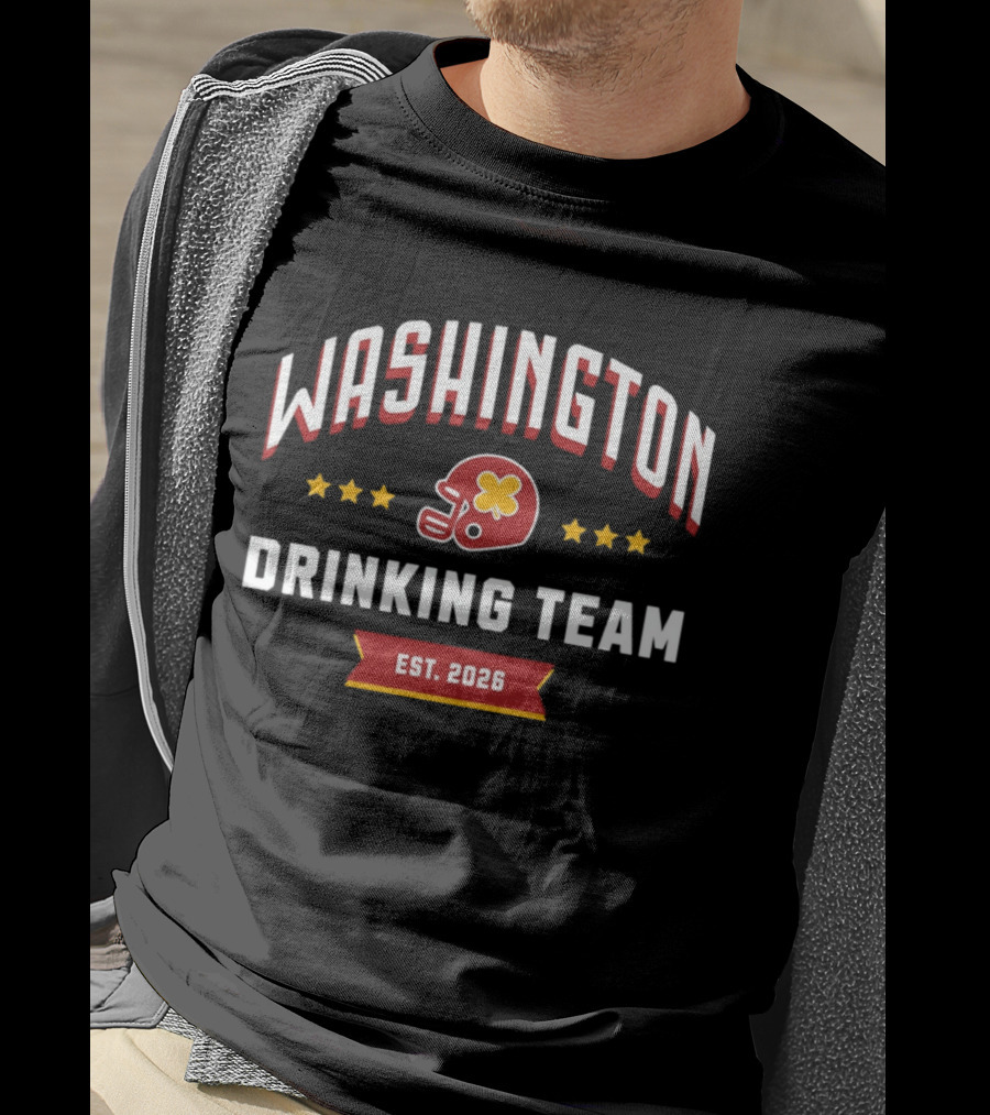 Washington Commanders Drinking Team St. Patrick's Day Helmet Clover Est. 2026 T-Shirt