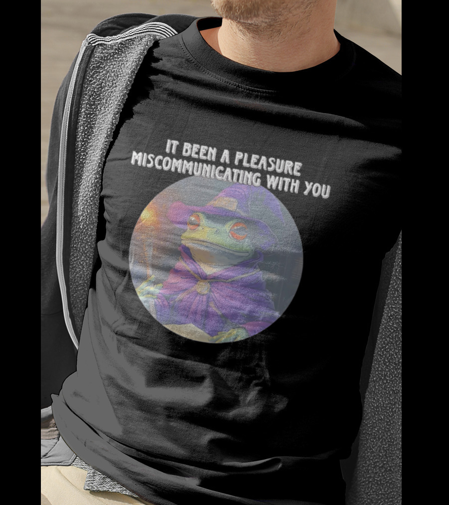 Pleasure Miscommunicating With You Wizard Frog In Purple Robe And Hat T-Shirt