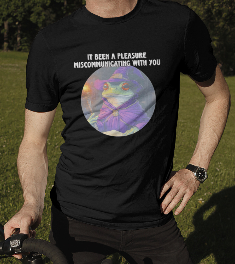 Pleasure Miscommunicating With You Wizard Frog In Purple Robe And Hat T-Shirt
