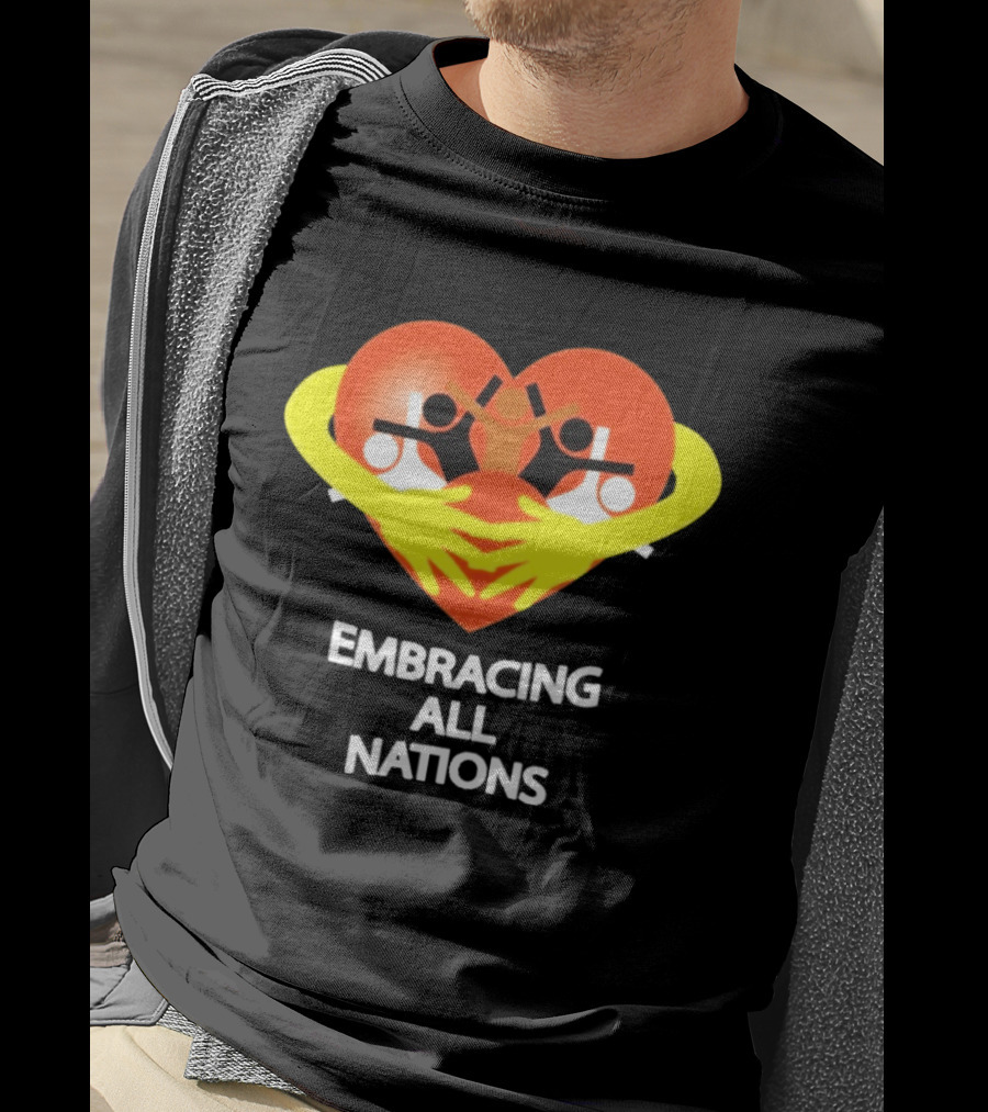 Embracing All Nations Heart With Unity And Yellow Arms T-Shirt