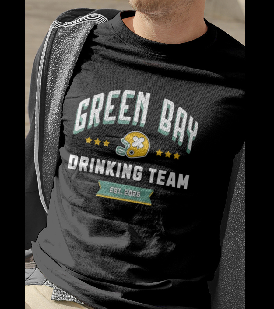 Green Bay Drinking Team Est 2026 Helmet Stars T-Shirt