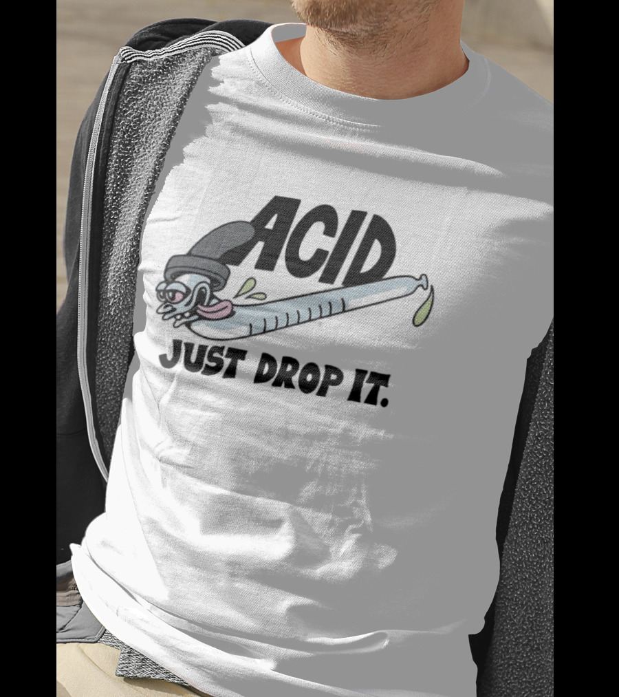 Acid Just Drop It Cartoon Worm T-Shirt