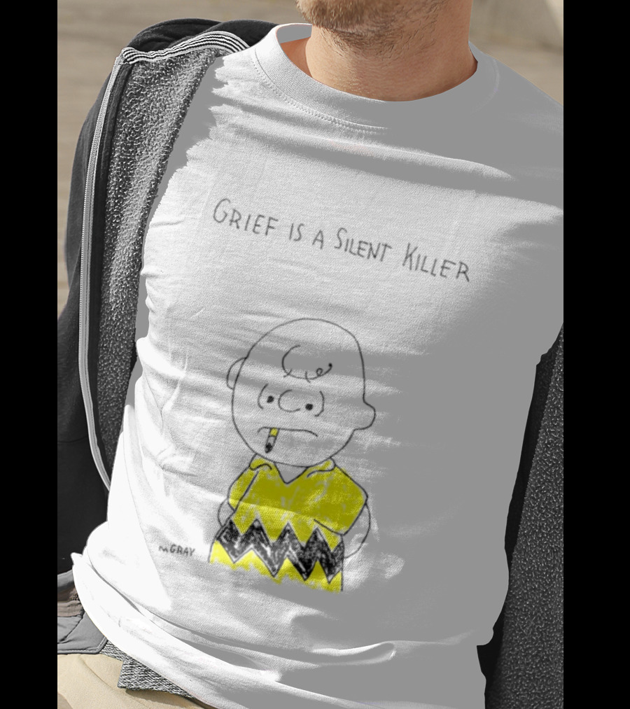 Charlie Brown Grief Is A Silent Killer Peanuts Humor Comic Strip T-Shirt