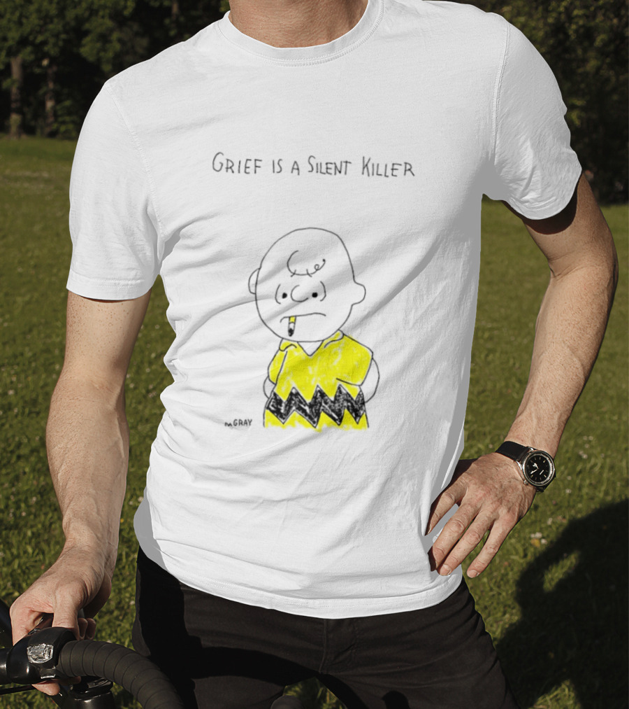 Charlie Brown Grief Is A Silent Killer Peanuts Humor Comic Strip T-Shirt