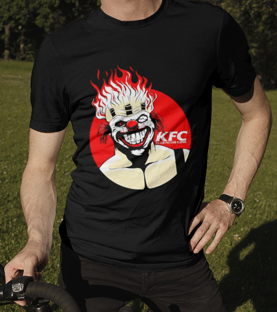 KFC Killer Clown Flaming Hair Grinning Face T-Shirt