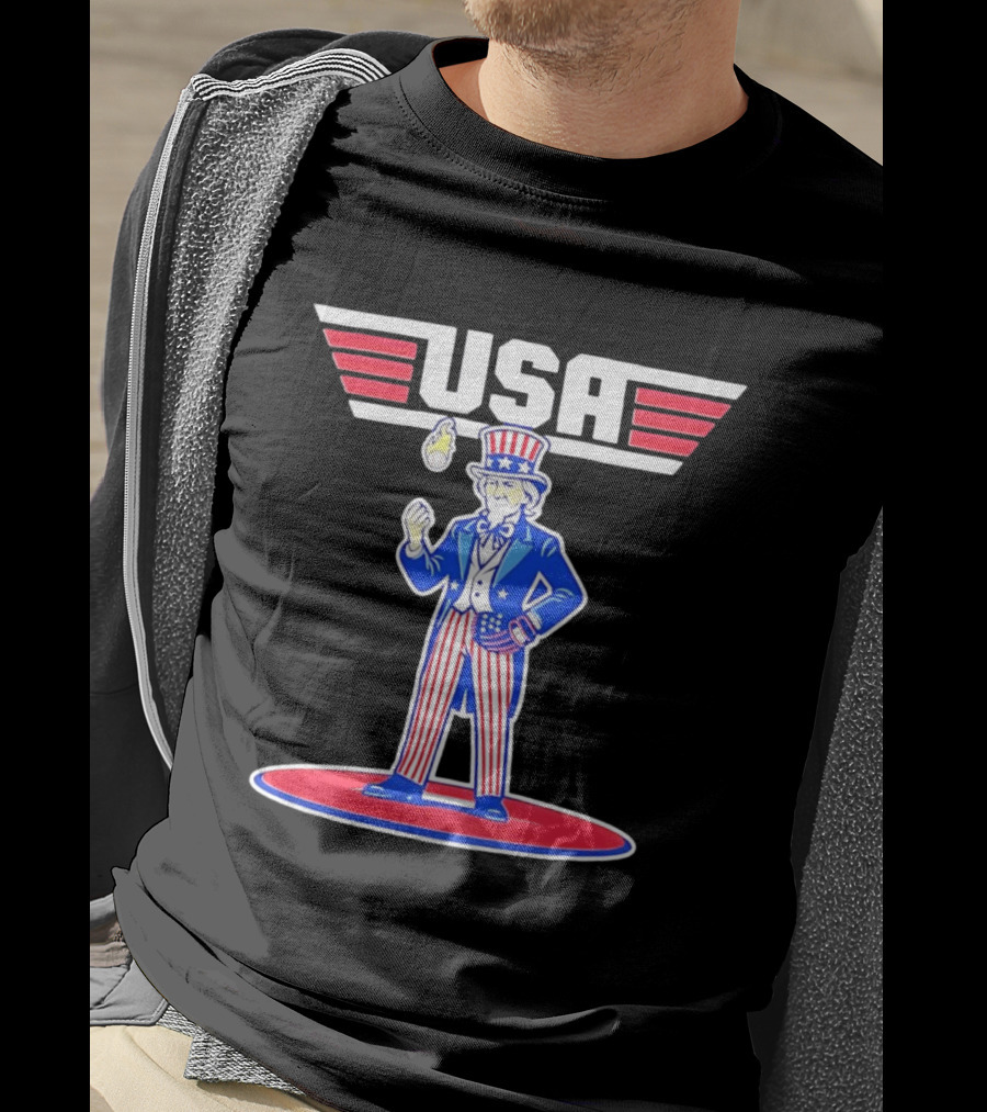 Uncle Sam USA Baseball Ace Patriotic Sports T-Shirt