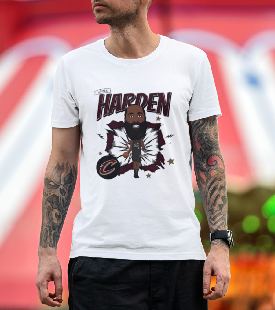 Cleveland Cavaliers James Harden Cartoon Bobblehead T-Shirt