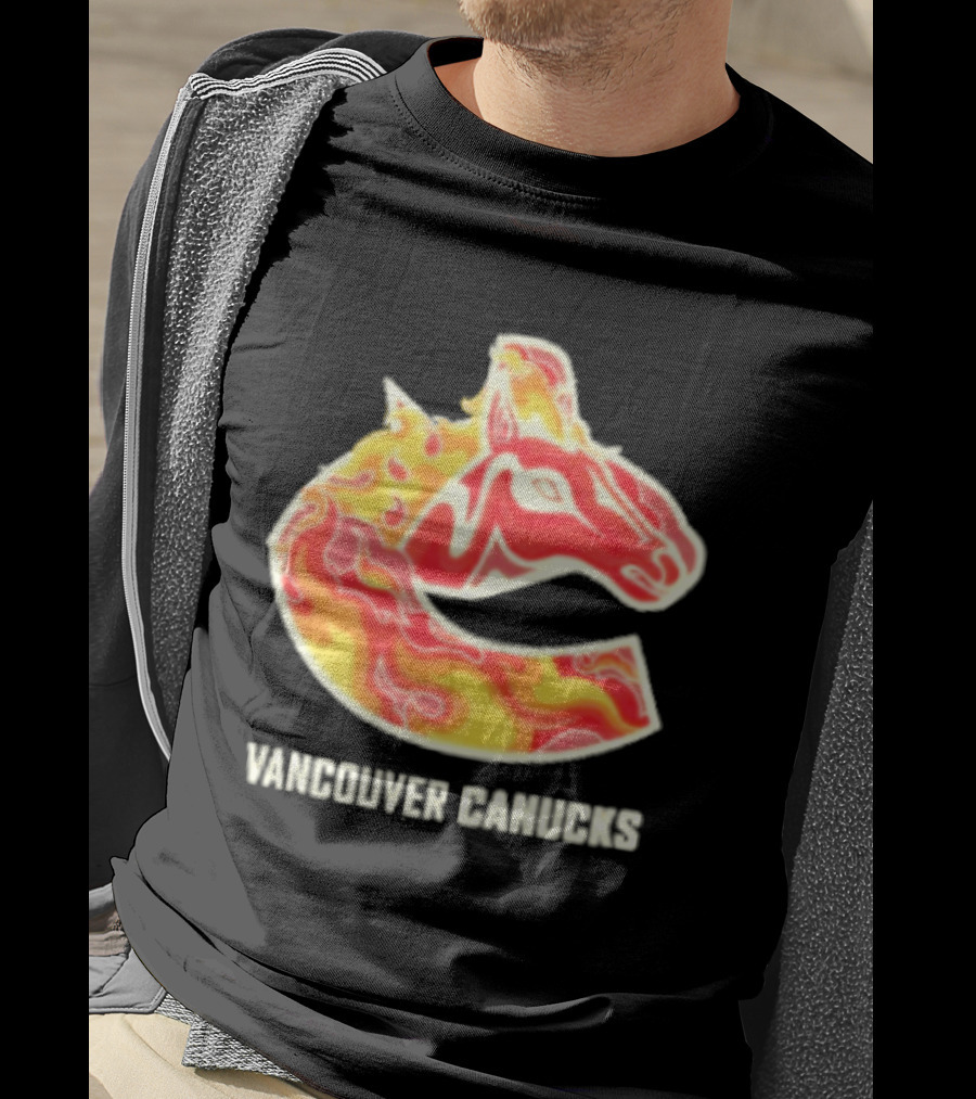 Vancouver Canucks Lunar New Year 2026 Horse Flaming T-Shirt