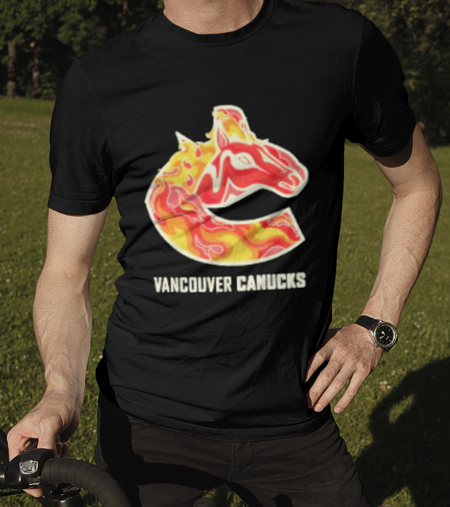 Vancouver Canucks Lunar New Year 2026 Horse Flaming T-Shirt