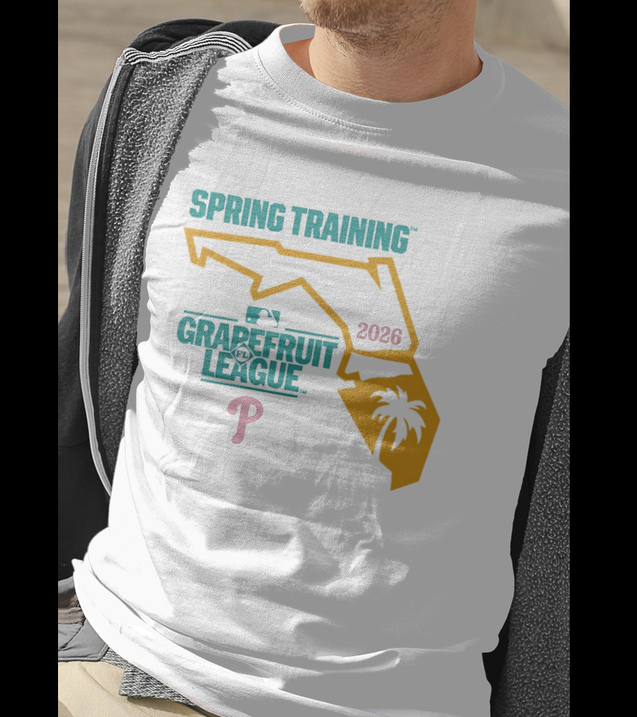 Philadelphia Phillies Grapefruit League Spring Training 2026 Florida Map Palm Tree MLB T-Shirt