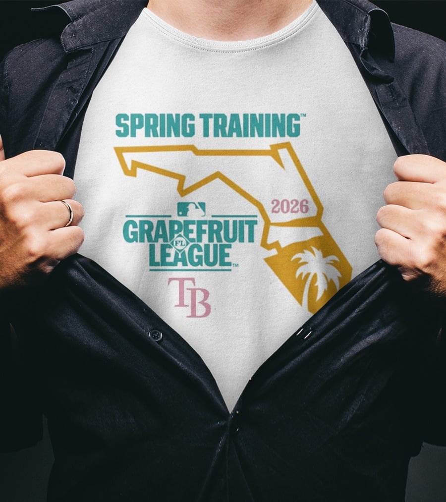 Tampa Bay Rays 2026 Spring Training Grapefruit League Florida Map Palm Tree T-Shirt