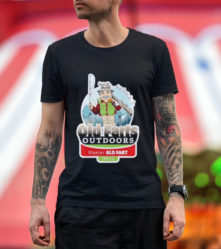 Old Farts Outdoors Master Old Fart 80 Plus Senior Fishing Adventure T-Shirt