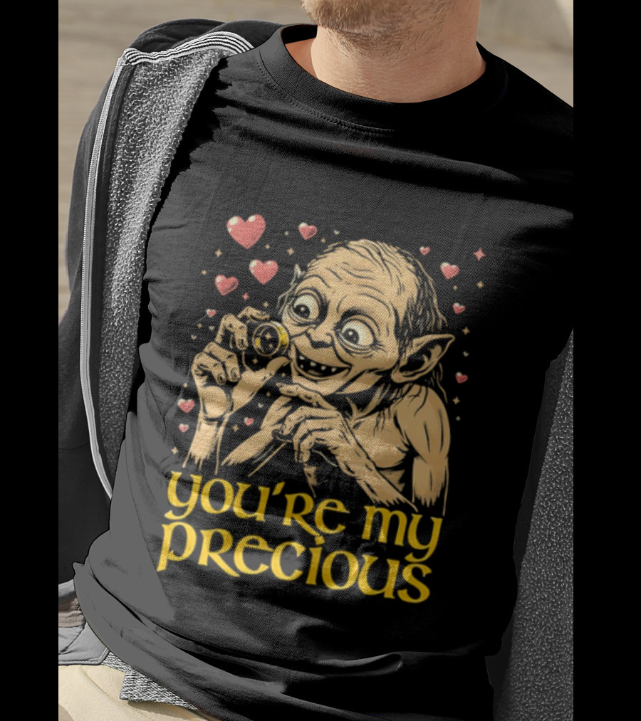 Gollum Holding Ring You're My Precious Hearts T-Shirt