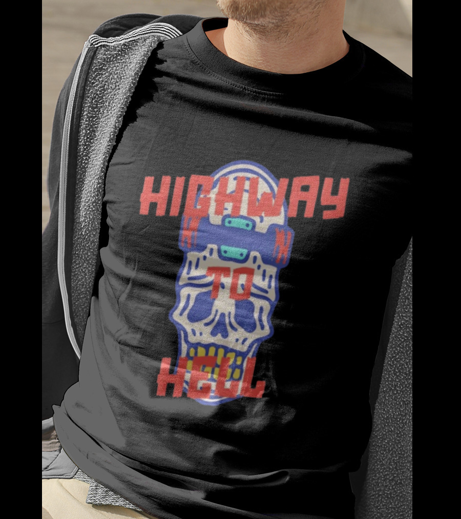 Skeleton Highway To Hell Skateboard Skull T-Shirt
