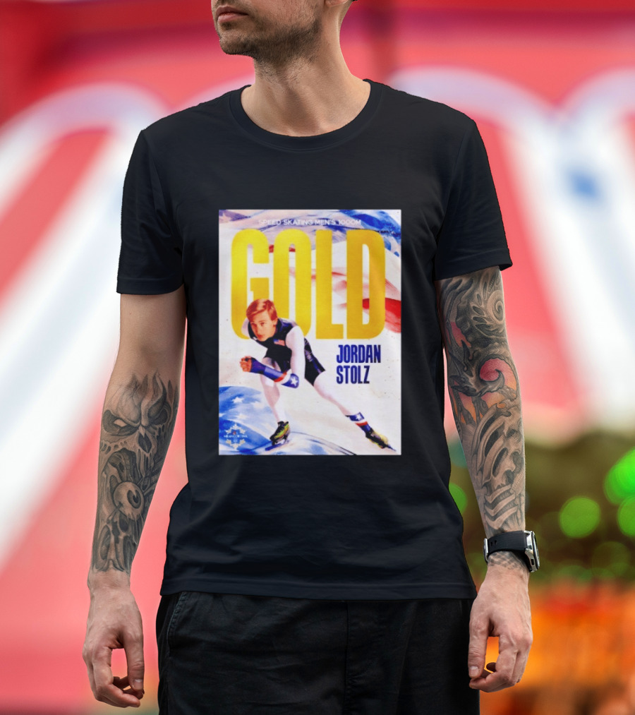 Speed Skating Men's 1000m Gold Jordan Stolz Milan Cortina 2026 T-Shirt