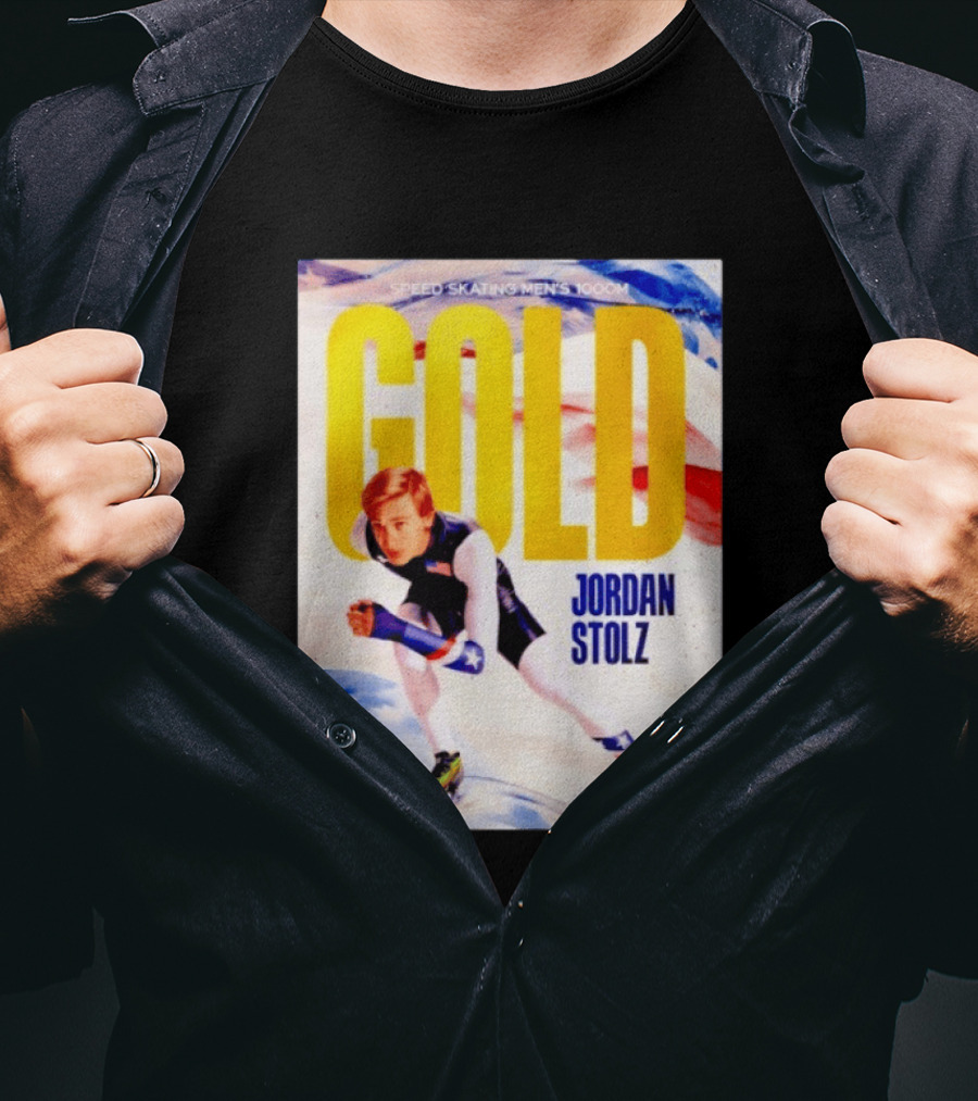 Speed Skating Men's 1000m Gold Jordan Stolz Milan Cortina 2026 T-Shirt