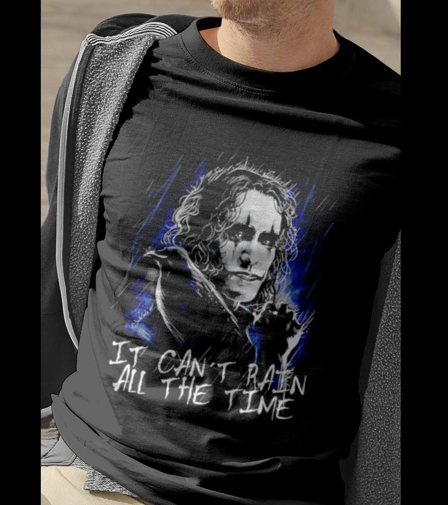 The Crow It Can't Rain All The Time Eric Draven Grunge Painting T-Shirt