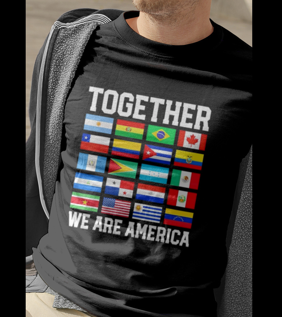 Together Flags Of America Unity Patriotic Display T-Shirt