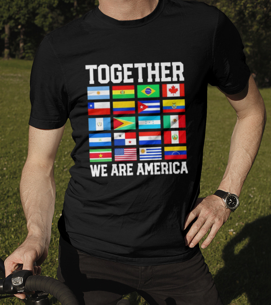Together Flags Of America Unity Patriotic Display T-Shirt