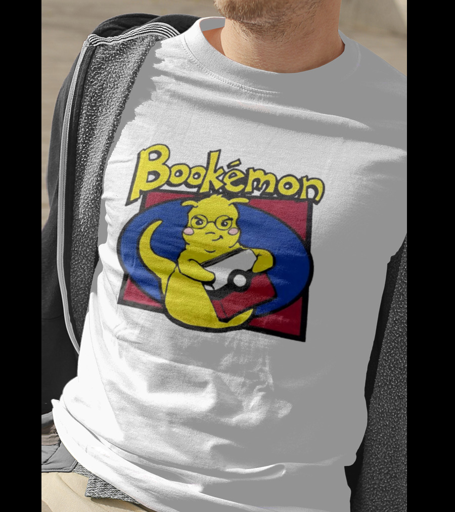Bookemon Pikachu With Book And Pokeball T-Shirt