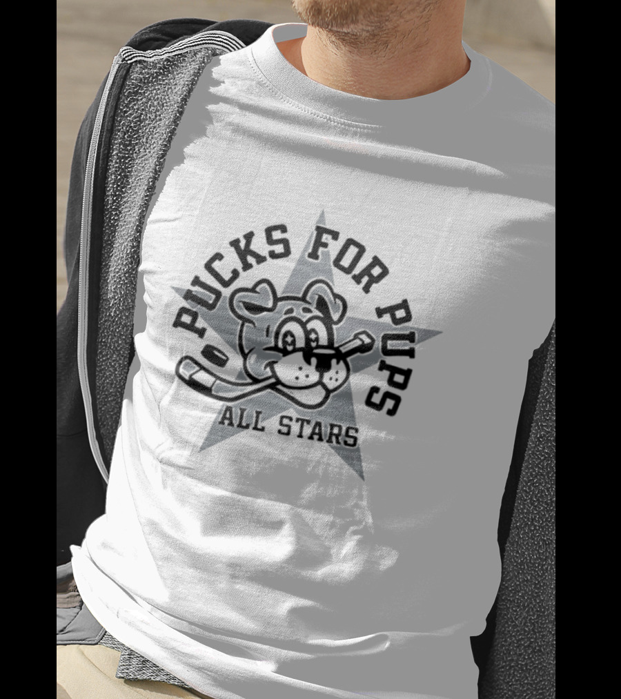 Pucks For Pups All Stars Hockey Dog Star Team T-Shirt