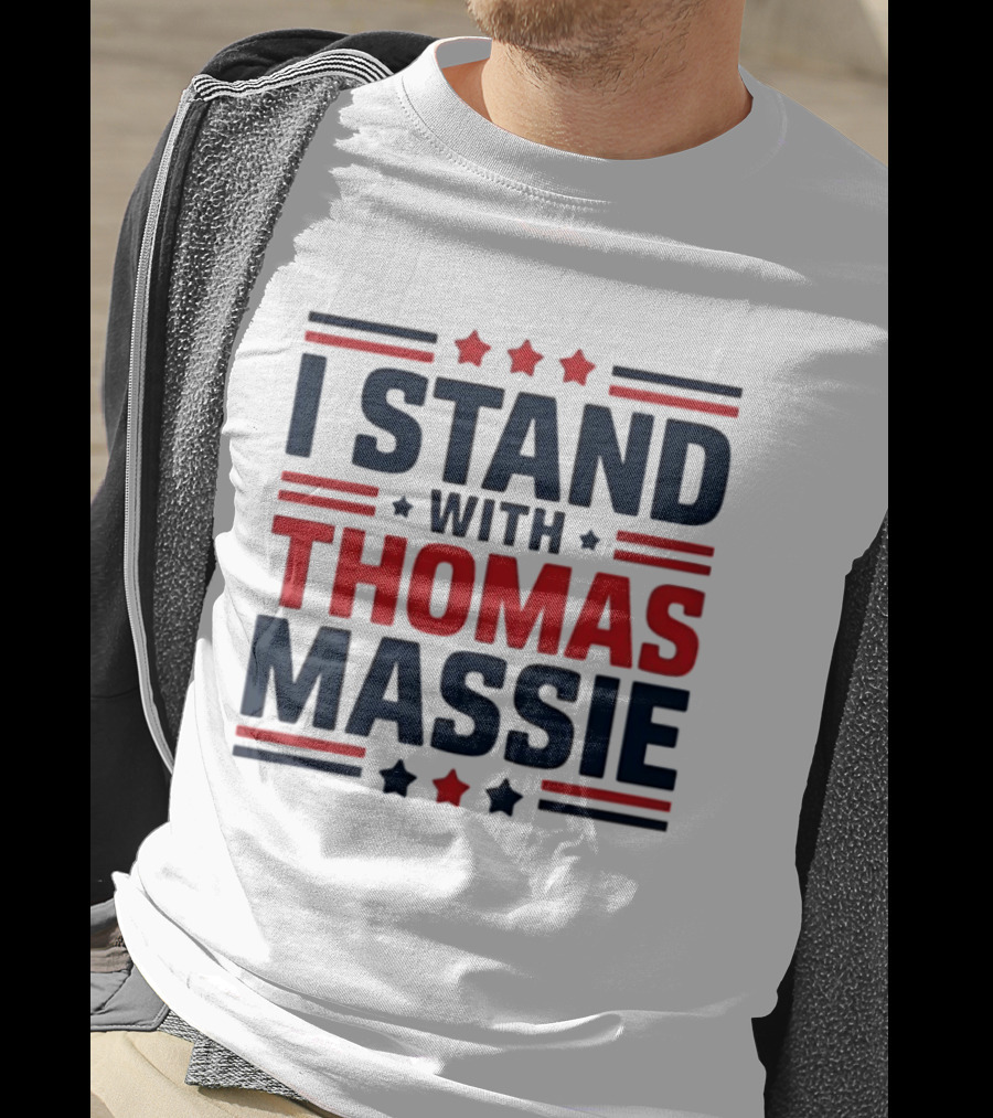 I Stand With Thomas Massie Patriotic Stars And Stripes T-Shirt