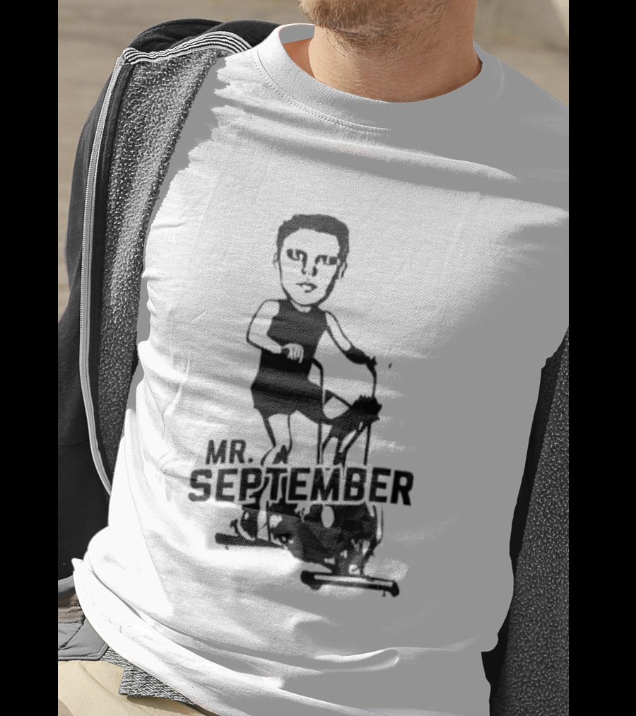 Mr September Stationary Bike Sketch T-Shirt
