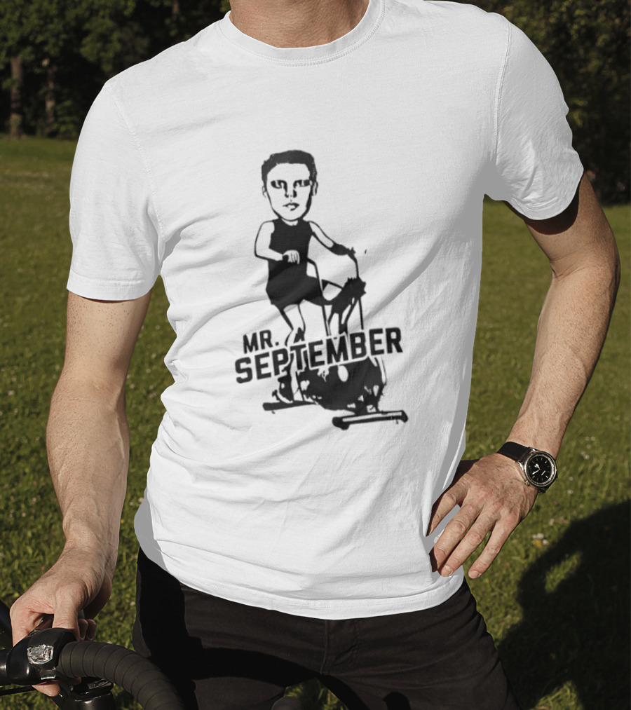 Mr September Stationary Bike Sketch T-Shirt