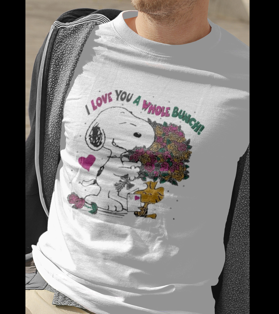 Snoopy I Love You A Whole Bunch Bouquet For Woodstock T-Shirt