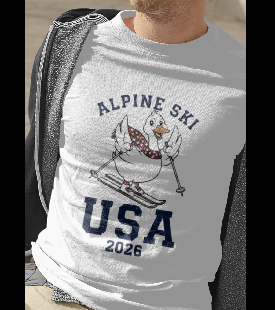 Alpine Ski USA 2026 Goose Skier T-Shirt