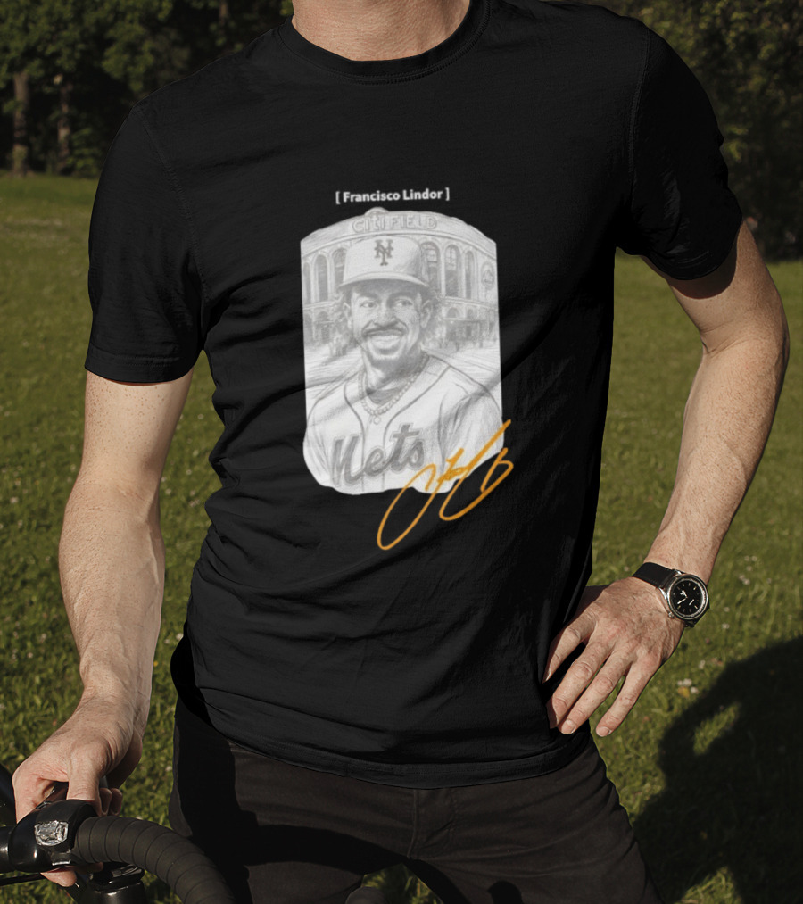 Francisco Lindor New York Mets Citi Field Signature T-Shirt