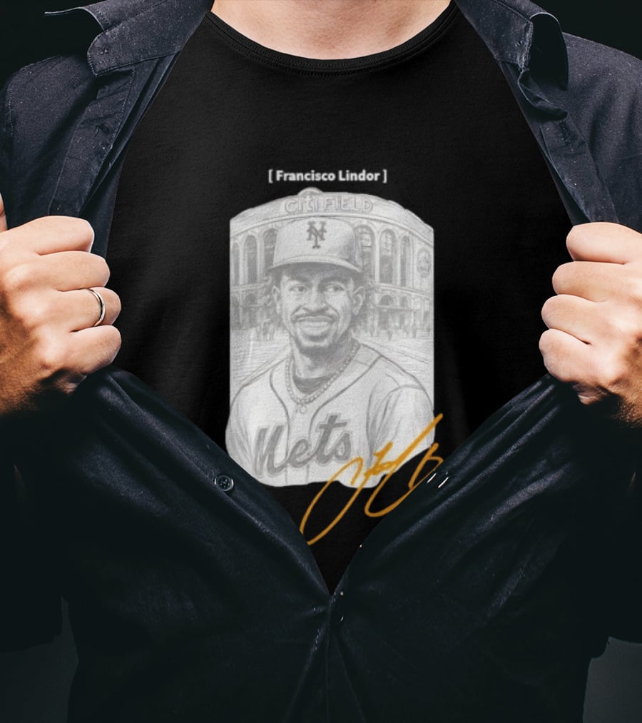Francisco Lindor New York Mets Citi Field Signature T-Shirt