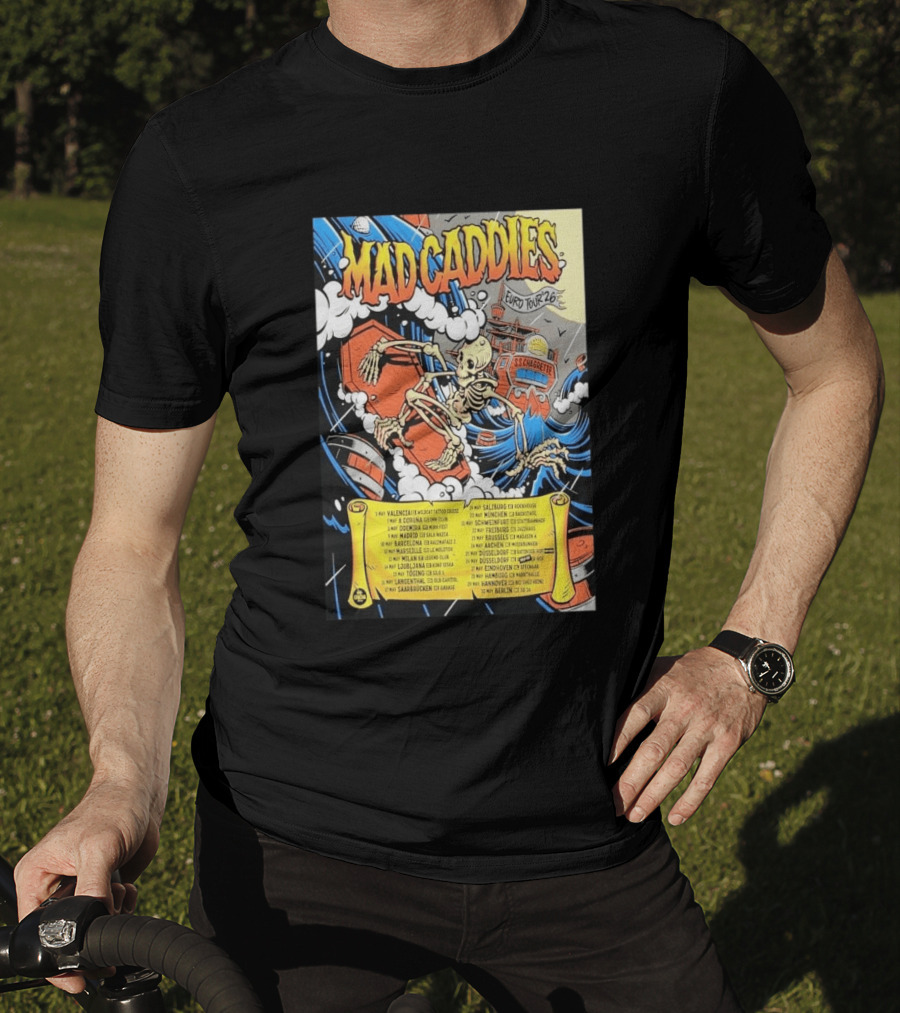 Mad Caddies Euro Tour 2026 Skeleton Ship T-Shirt