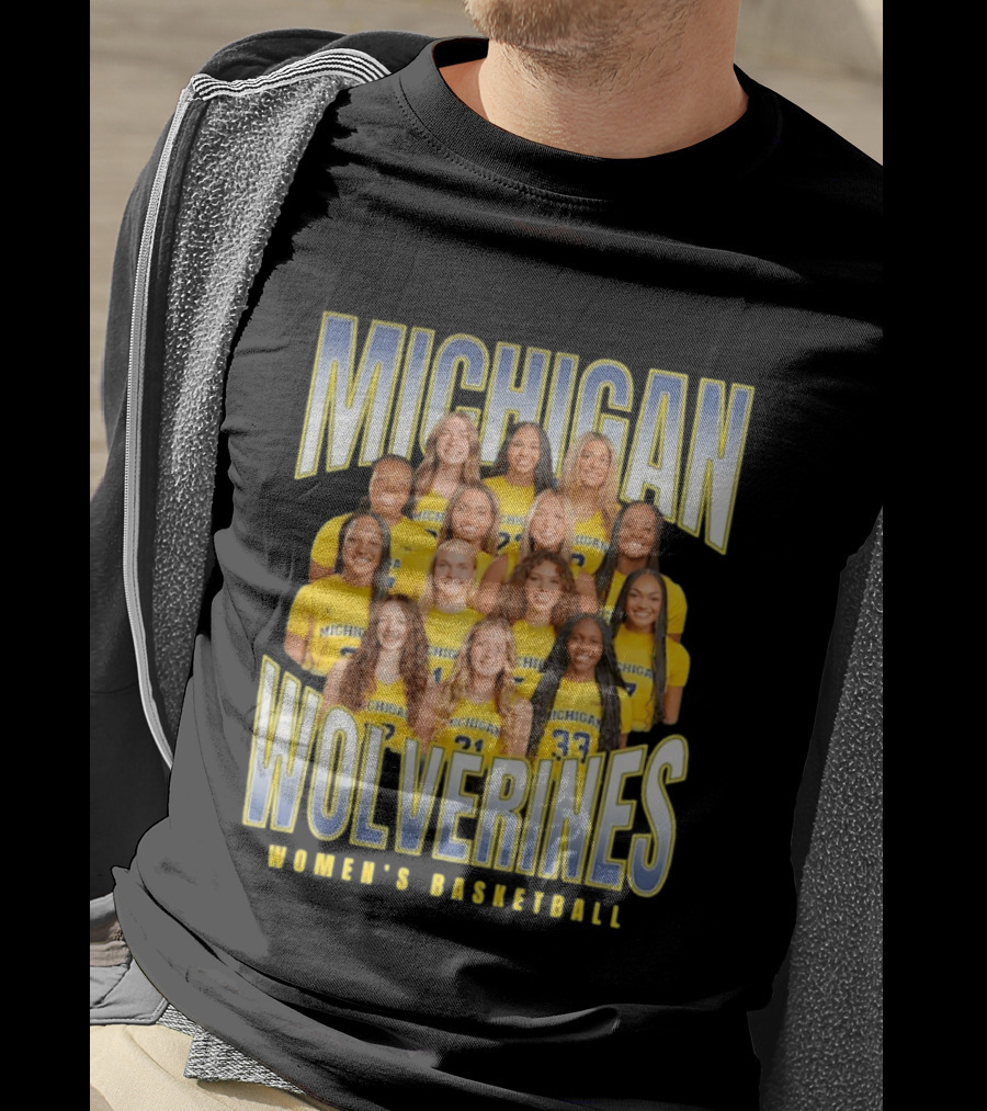 Michigan Wolverines Women's Basketball Team Photography T-Shirt