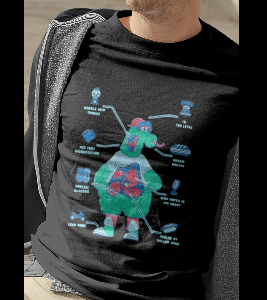 Philadelphia Phillies Phanatic Anatomy Of A Fuzz Monster T-Shirt