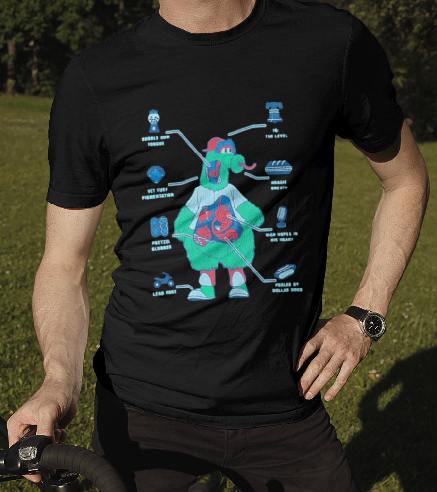 Philadelphia Phillies Phanatic Anatomy Of A Fuzz Monster T-Shirt