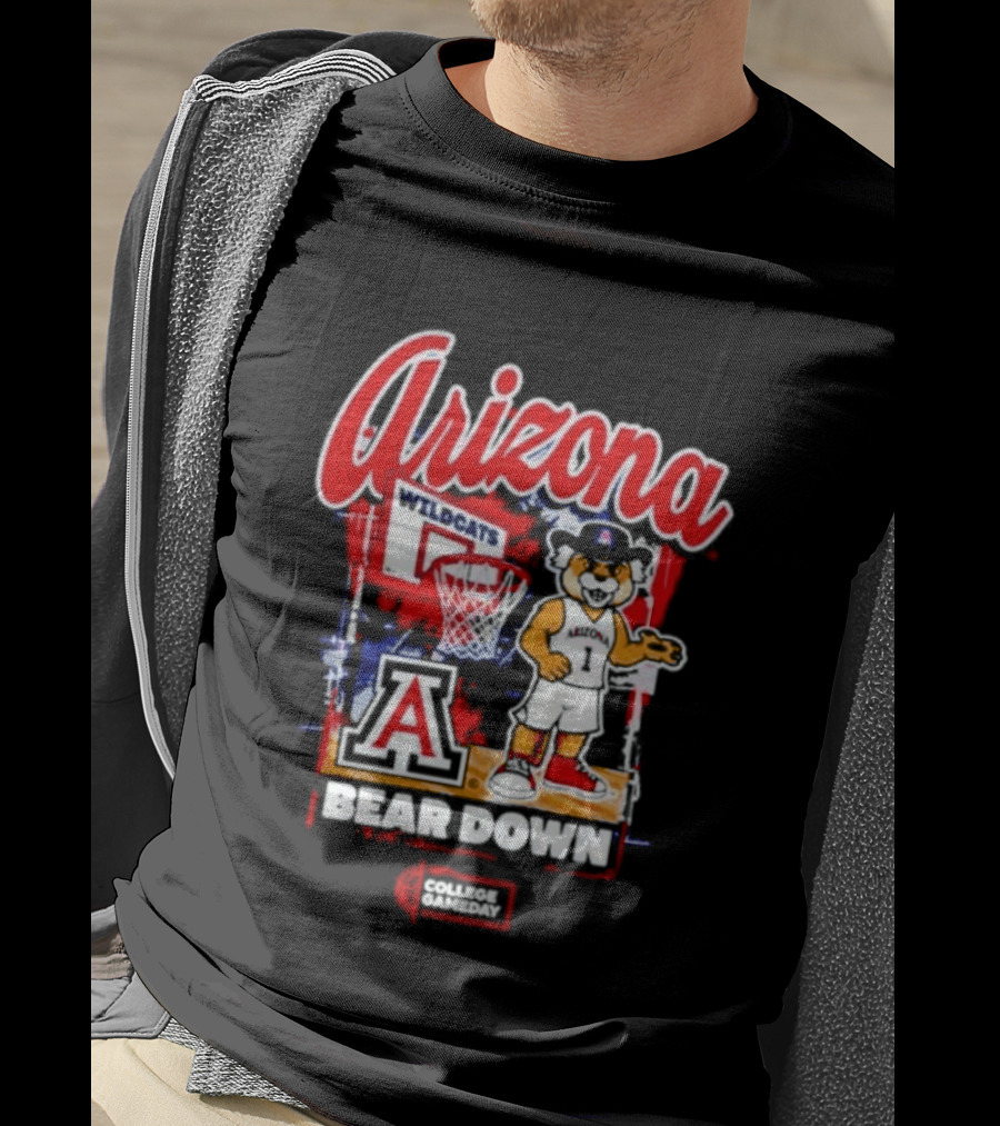 Arizona Wildcats Bear Down Basketball Mascot College Gameday T-Shirt