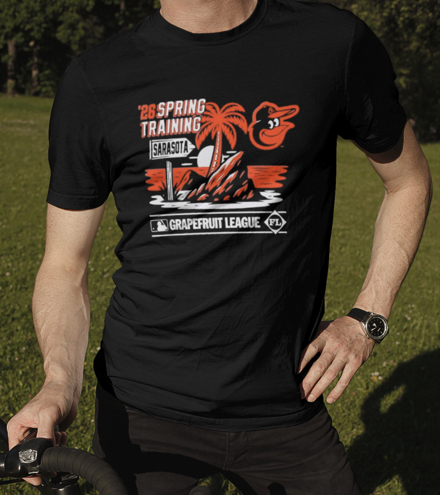 2026 Spring Training Baltimore Orioles Grapefruit League Retro Palm Beach T-Shirt