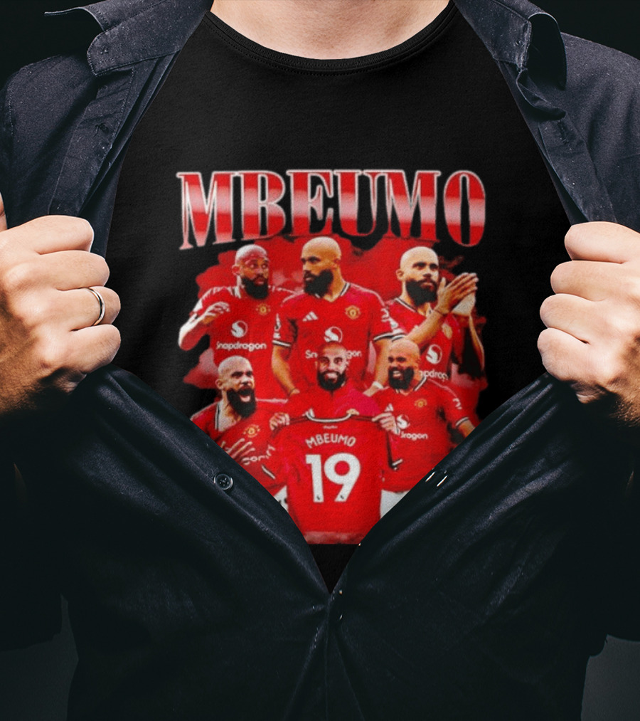 Bryan Mbeumo Manchester United Collage Snapdragon Number 19 T-Shirt
