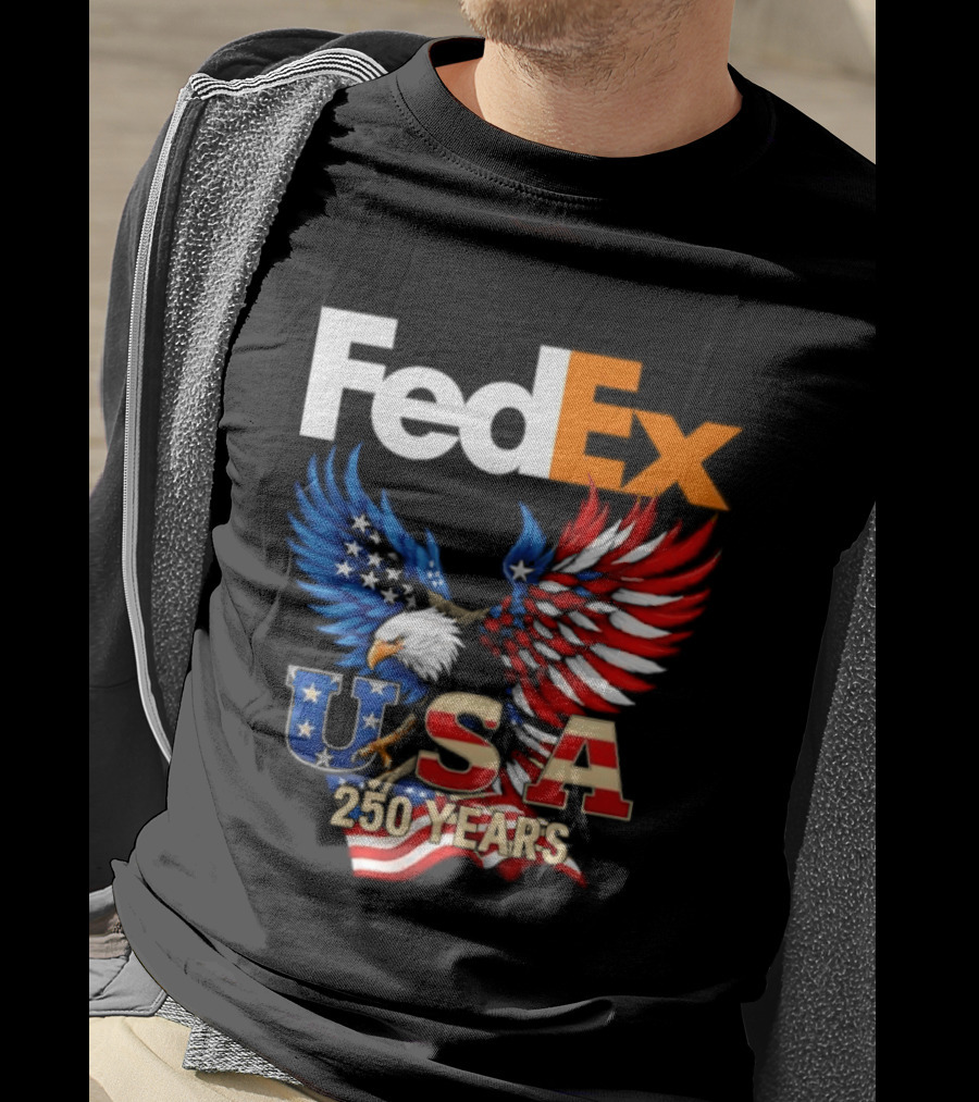 FedEx Eagle 250 Years USA Flag Patriotic Celebration T-Shirt