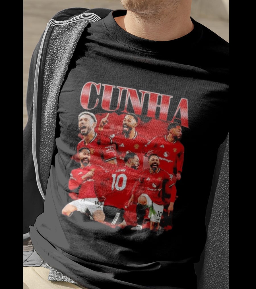 Cunha Manchester United Bootleg Picture Collage T-Shirt